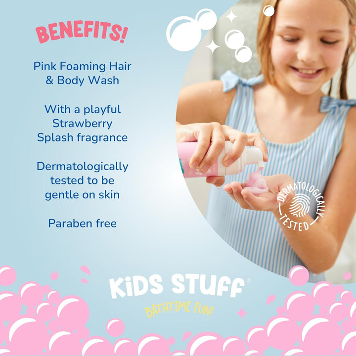 Pink Wacky Whip Foaming Hair & Body Wash with Strawberry Swirl Fragrance | Dermatologically Tested Kids Hair & Body Wash | Gently Cleanses Hair & Skin | Vegan | Cruelty Free | 200Ml