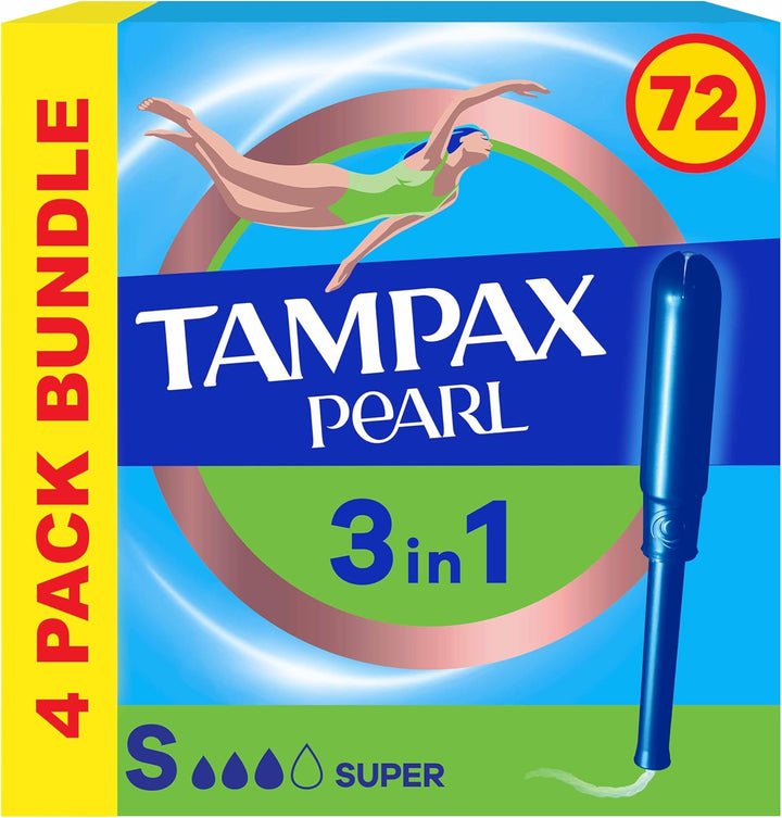 Pearl Regular Tampons Applicator, Count 4 X 18, Super Saving Box