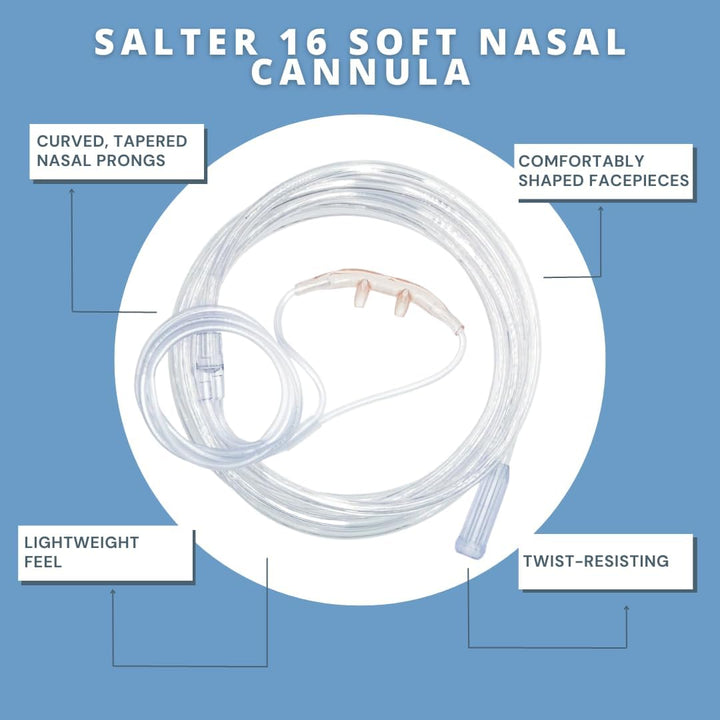Soft Nasal Cannula with 4 Ft Tubing | Soft Material in Both the Tubing and Facepiece | Use with Oxygen Concentrator O2 – Comfortable, Perfect for Long-Term Oxygen Patients
