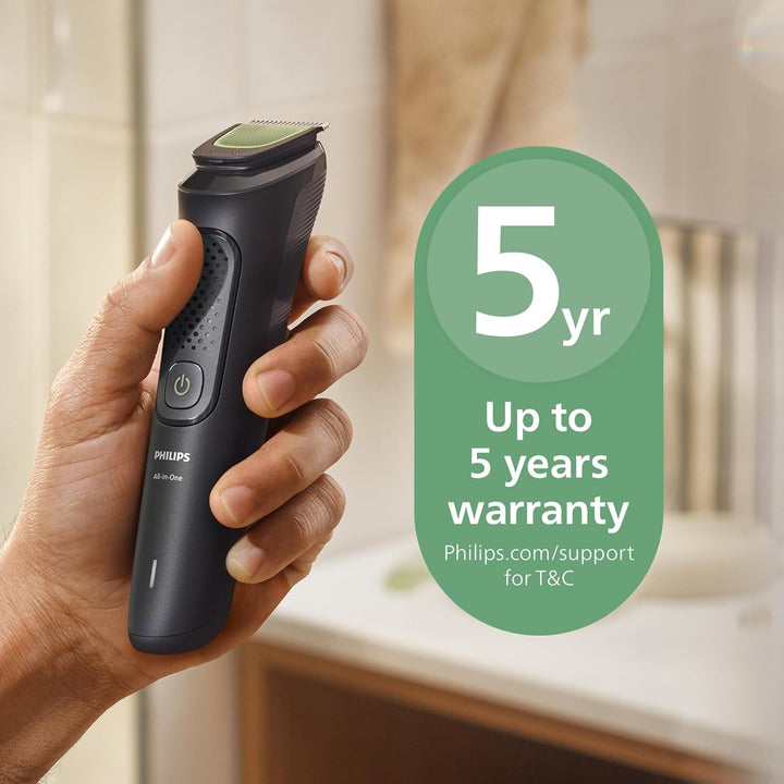 Multigroom 3000 Series All-In-One 7-Piece Trimmer - Shaver and Clipper for Face & Head, Self-Sharpening Skin-Friendly Blades, 10 Length Settings, Model MG3930/15