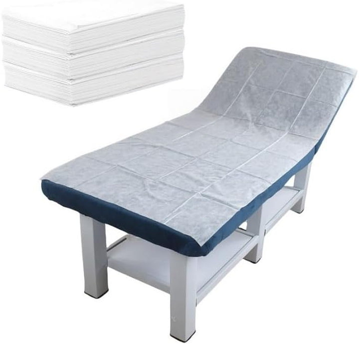 100Pcs Beauty Salon Health Care Massage Bed Disposable Bed Sheet Soft and Comfortable Non-Woven Massage Bed Cover Suitable for Hotel, Hospital Bed, Tattoo Hotel Massage (White, 20Gsm)
