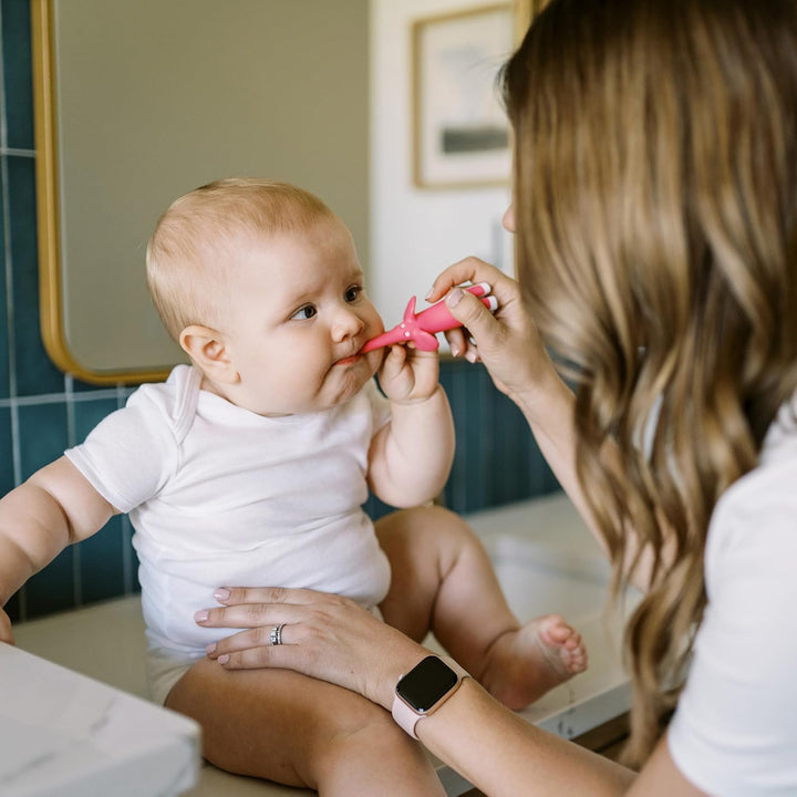 Natural Flow Infant Toothbrush, Toothpaste Combo Pack, Pink