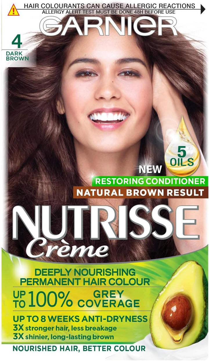 Nutrisse Ultra Crème Vegan Hair Dye, 6 Light Brown. Offers 100% Grey Coverage and Soft, Naturally Beautiful 8-Week Colour. a Gentle, No-Ammonia, Vegan Formula for Luminous, Healthy Hair.