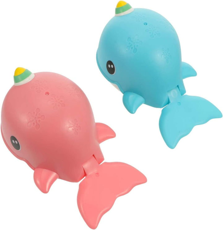 Whale Bath Toys for Toddlers 2Pcs Cartoon Wind-Up Bathtub Toys in Pink and Blue for Baby'S Summer Bath and Swimming