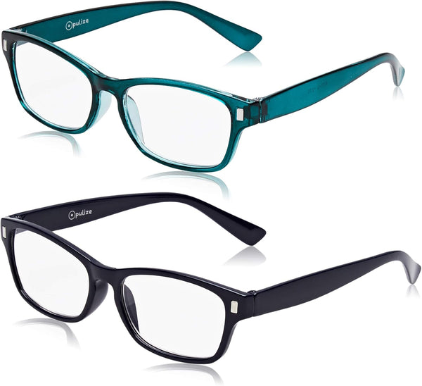 The Reading Glasses Company Dark Blue Aquamarine Readers Value 2 Pack Mens Womens RR77-3Q +2.50