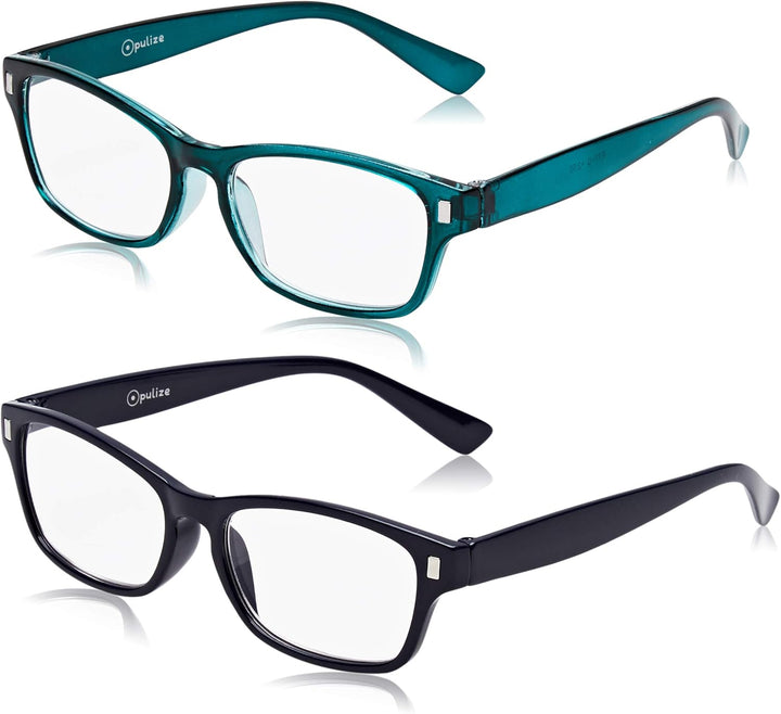 The Reading Glasses Company Dark Blue Aquamarine Readers Value 2 Pack Mens Womens RR77-3Q +2.50