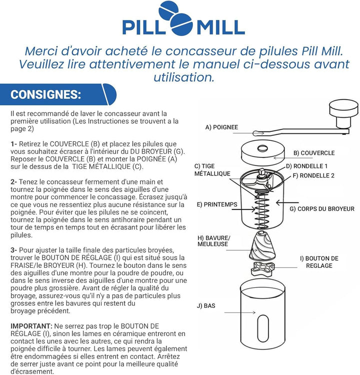 Pill Crusher - Crushes Multiple Tablets to a Fine Powder - Metal Medicine Grinder - Tablet Pulverizer Perfect for Travel - Great for Feeding Tube Use, Pets or Easier Medicine Intake for Kids
