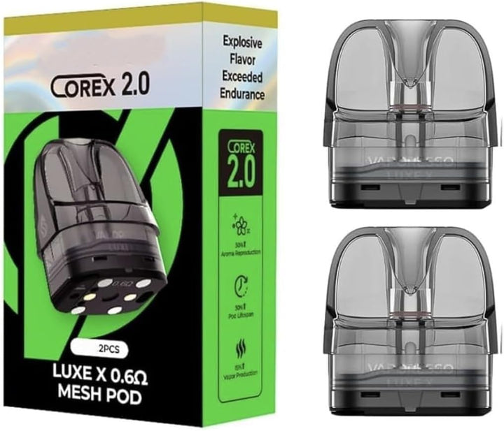 Compatible with Vaporessoluxe-X Replacement X Large Pods Vaporesso Luxe X, Luxe XR and Luxe XR Max XL (ML)- Pack of 2 - No Nicotine (0.3,0.4, 0.6 and 0.8 OHM) (0.8 O-H-M Large)