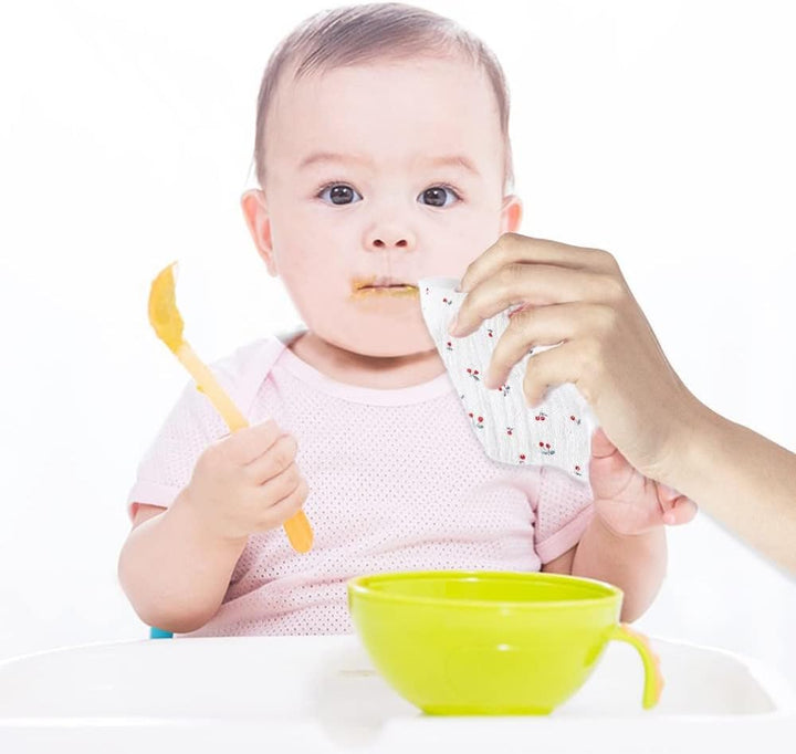 Baby Washcloths Muslin Cloths - Muslin Squares Hanky Soft Reusable Newborn Face Towels 6Pack 100% Cotton 10"X10" 6Layers Baby Wash Cloths for Boys Girls Great Shower Gift