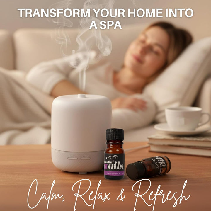 Essential Oils Set 12 X 5Ml | 100% Pure Essential Oils for Diffusers, Burners & Humidifiers | Aromatherapy Oil Gift Collection with Lavender, Peppermint, Lemon, Orange & More