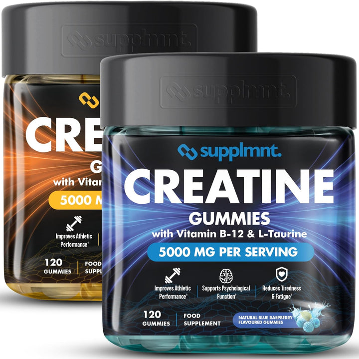 Creatine Gummies 5000Mg Lab-Tested 120Ct Max Strength Muscle Growth/Recovery Supplements for Men & Women Creatine Monohydrate B12 & L-Taurine Vegan Gym Pre Workout Gummies, (Blueberry)