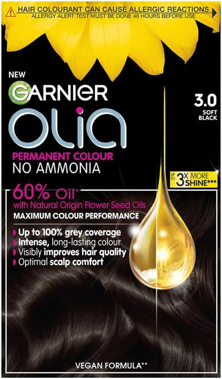 Garnier  5.0 Brown, Oil-Powered, No-Ammonia. 100% Grey Coverage. Luminous, Long-Lasting, Vibrant Brown Hair Color with Exceptional Shine and a Healthy, Nourished Feel.