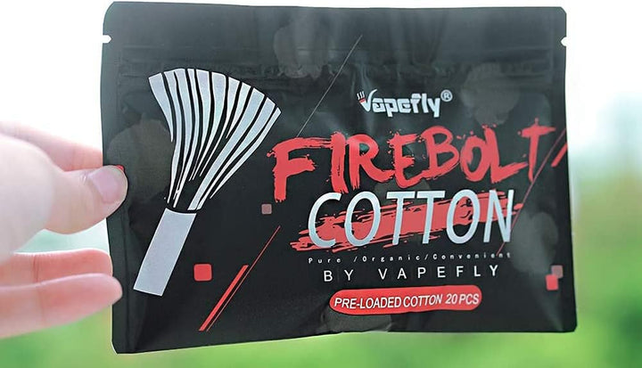 Firebolt Organic Cotton with Super Absorbent for Coil Building,No E Liquid, Nicotine Free (2 Packs)