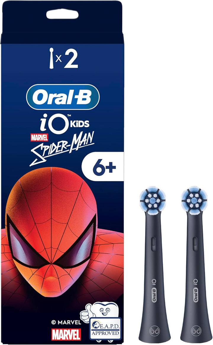 Io Kids Marvel Spiderman Electric Toothbrush Head for Age 6+, Gentle on Wobbly Teeth and Gums for Cleaner Teeth, Pack of 4