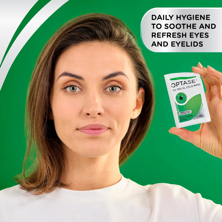 Tea Tree Oil Eyelid Cleansing Wipes - Daily Hygiene & Relief from Blepharitis, Tired and Dry Eyes - 3X20 Pack