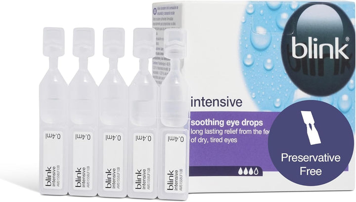 Intensive Soothing Eye Drops for Dry Eyes - Instant and Long-Lasting Lubricating Eye Drops for Tired Eyes with Hyaluronic Acid, Suitable for Contact Lens Wearers, 10 Ml