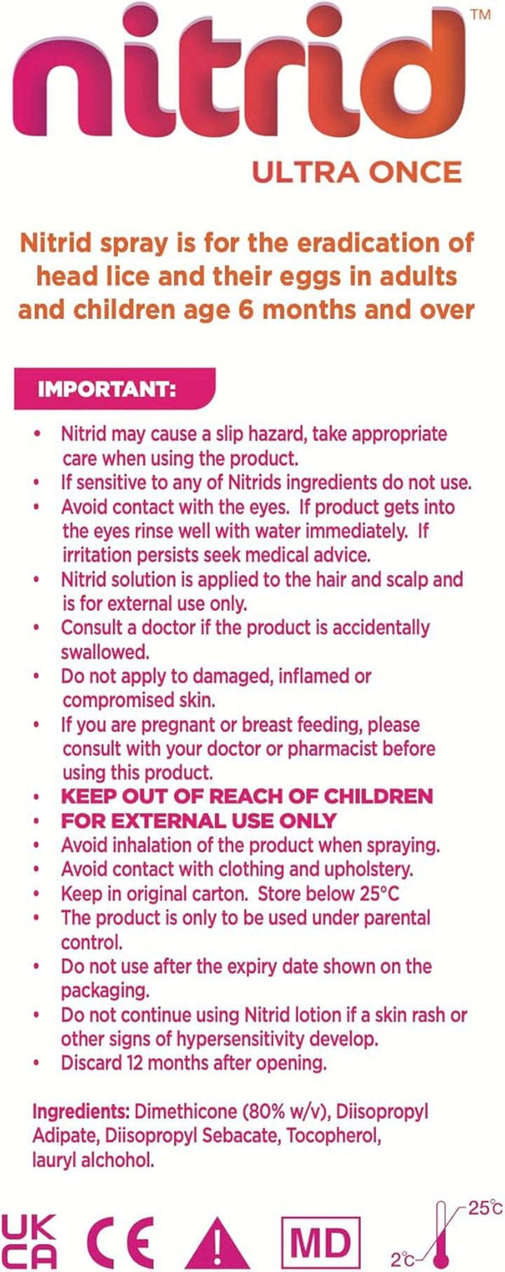 Ultra Once All-In-One Head Lice Treatment Spray & Comb - 100% Effective on Lice & Eggs in 2Mins, Includes Spray 120Ml & Nit Comb - 2023 New Formulation