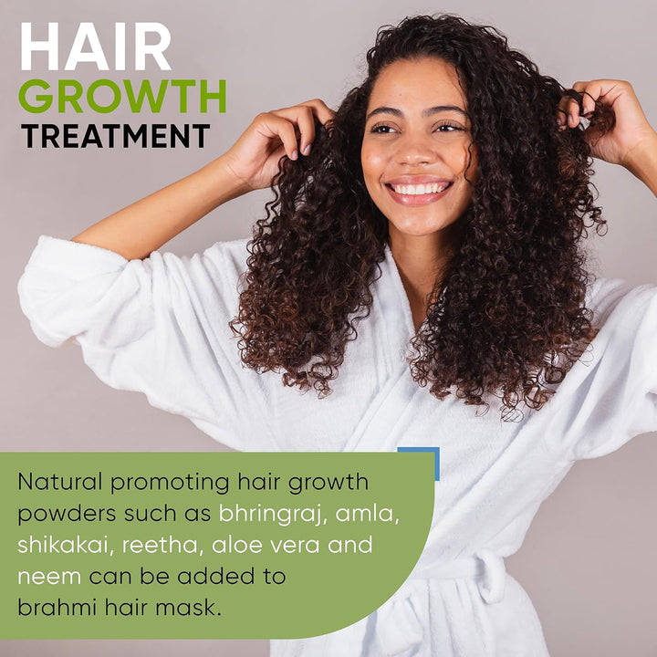 Organic Brahmi Powder 250G, Ayurvedic, Hair Growth, Dry Scalp, Damaged Thinning Hair, Reduce Split Ends, Hair Fall & Hair Breakage