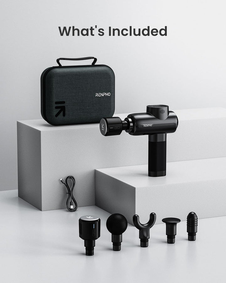 Thermacool Massage Gun Deep Tissue with Heat and Cold Head, Handheld Muscle Massager with Carry Case, Body Masajeadorfor Home Office Workout, Black