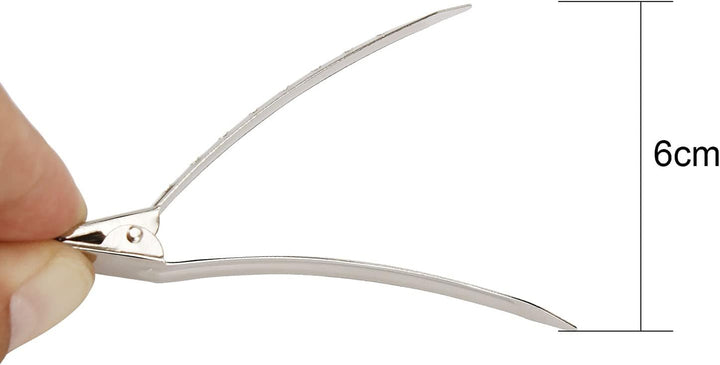 25 Pieces Duck Bill Hair Clips, 3.5 Inch Rustproof Metal Alligator Curl Clips with Holes for Hair Styling, Hair Coloring, Thick Hair Sectioning, Salon, Bows DIY, Silver (25 Pcs, 3.5In Silver)