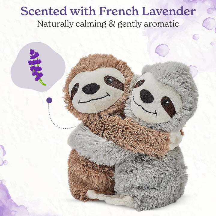 Warm Hugs Sloth Microwavable Plush with French Lavender Scent, Fully Heatable Cuddly Sloth Toy for Anxiety and Pain Relief