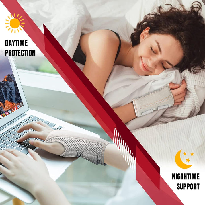 New Updated Carpal Tunnel Wrist Splint, Adjustable Wrist Support Brace with 2 Straps, Professional Wrist Stabilizer for Pain Relief, Repetitive Injuries Recovery (Left Hand-Gray, L/XL)