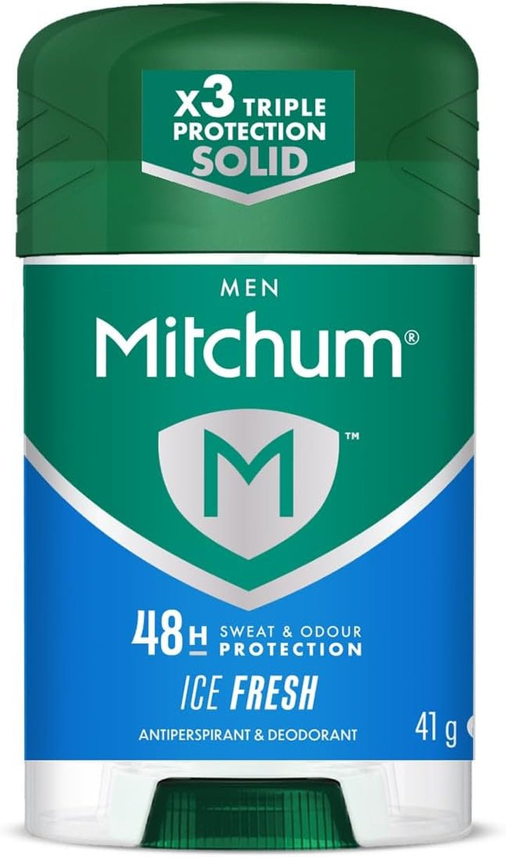 Men Triple Odor Defense 48HR Protection Stick Deodorant & Anti-Perspirant, Ice Fresh, 41 G