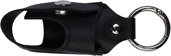 Asthma Inhaler Holder PU Leather Protective Travel Mini Holster - Lightweight Carrying Case with Carabiner Clip (Black) - Compact and Stylish Inhaler Protecto