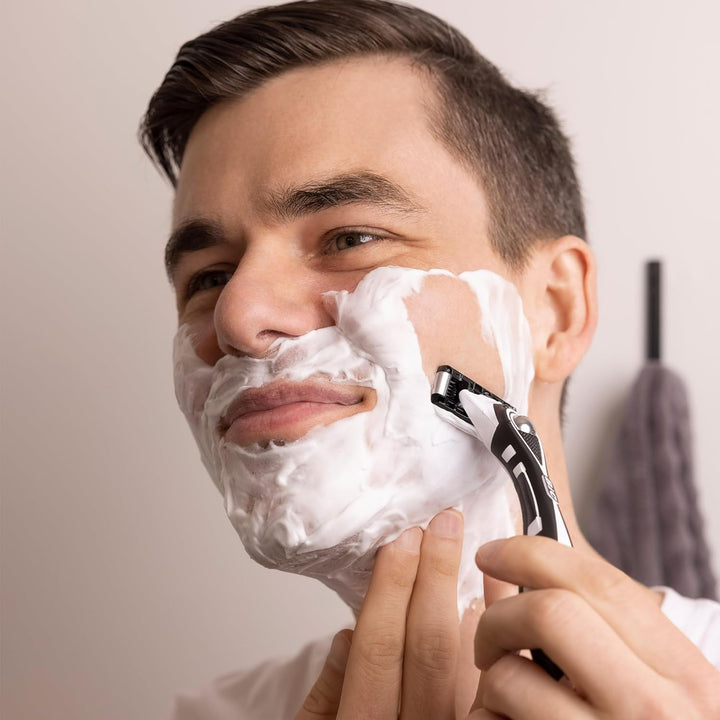 Hybrid 5 Flex Refillable Men'S Razor, 1 Weighted Handle and 10 Nano-Tech Titanium 5-Blade Refills with Precision Blade - Bundle of 1+10