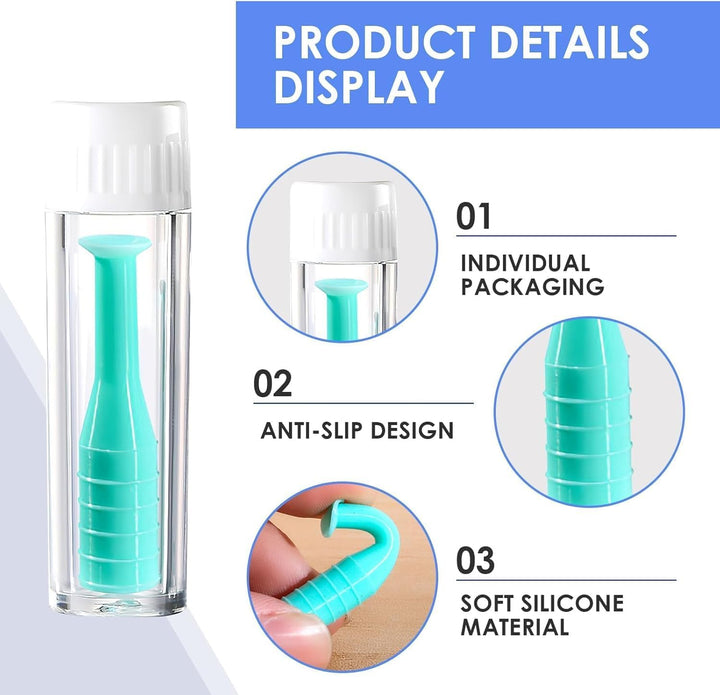 Contact Lens Applicator,4 Pieces Silicone Contact Lens Inserter,Contact Lens Remover Set,Contact Lens Remover Tool with Storage Cases for Home Travel Outdoor Activities(Green)