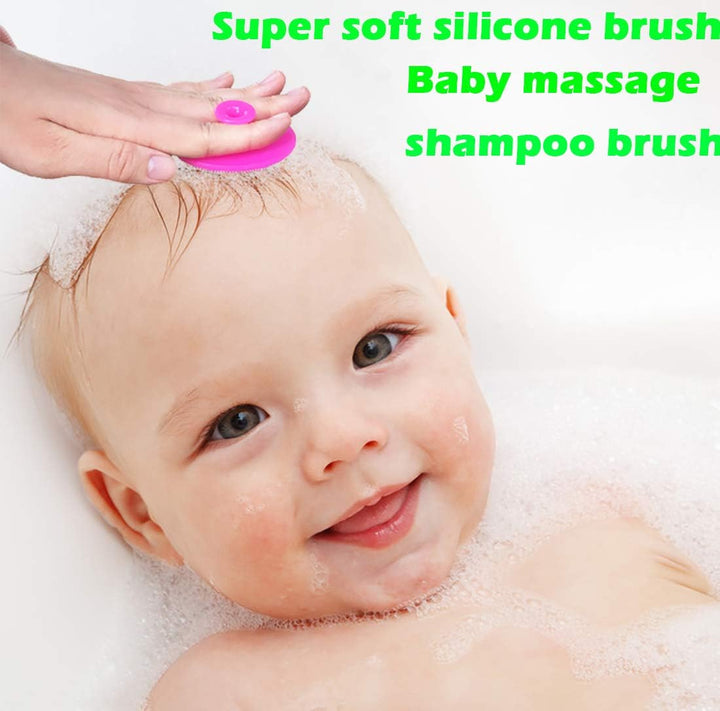Silicone Face Scrubbers Exfoliator Brush&Baby Bath Brush& Facial Cleansing Brush&Baby Cradle Cap Brush&Silicone Massage Brush,Suitable for Adult Facial Cleansing and Baby Bathing (Small-3Pcs)