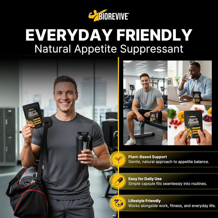 Crave Crusher – Appetite Suppressant with 5-HTP, Glucomannan, Green Tea, Chromium & Black Pepper for Craving Control, Metabolism Support & Weight Management