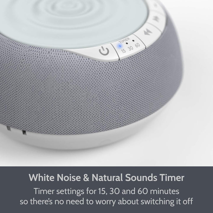 White Noise Machine with Nightlight, Portable Rechargeable White Noise Machine for Babies and Adults, Relaxation and Meditation Sounds Calming Sleep Aid Grey