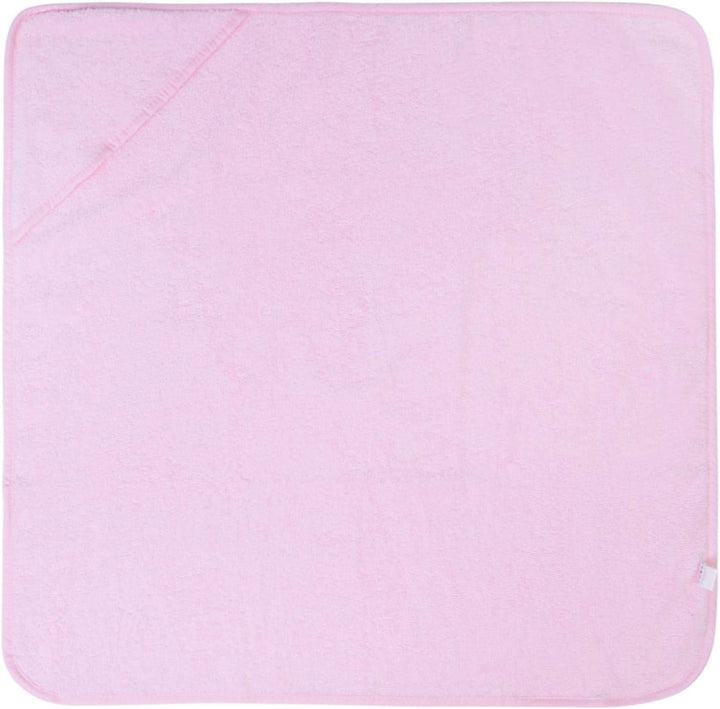 2 X Hooded Baby Towel Soft 100% Cotton Bath Wrap Pack of Two Towels, Pink & White