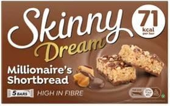 Skinny Dream Snack Bars Variety Pack, Salted Caramel, Millionaires Shortbread, Caramel, Rocky Road and Kitchenfella 14 Day Healthy Eating Challenge Postcard