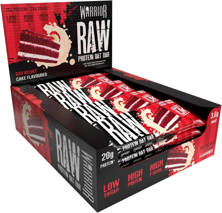 Raw Protein Bars – 12 X 75G High Protein Snack – High Fibre, Low Sugar – Ideal Meal Replacement or Healthy Nutrition Energy Snacks - Oat Bar Flapjacks – UK Made (Cookies & Cream)