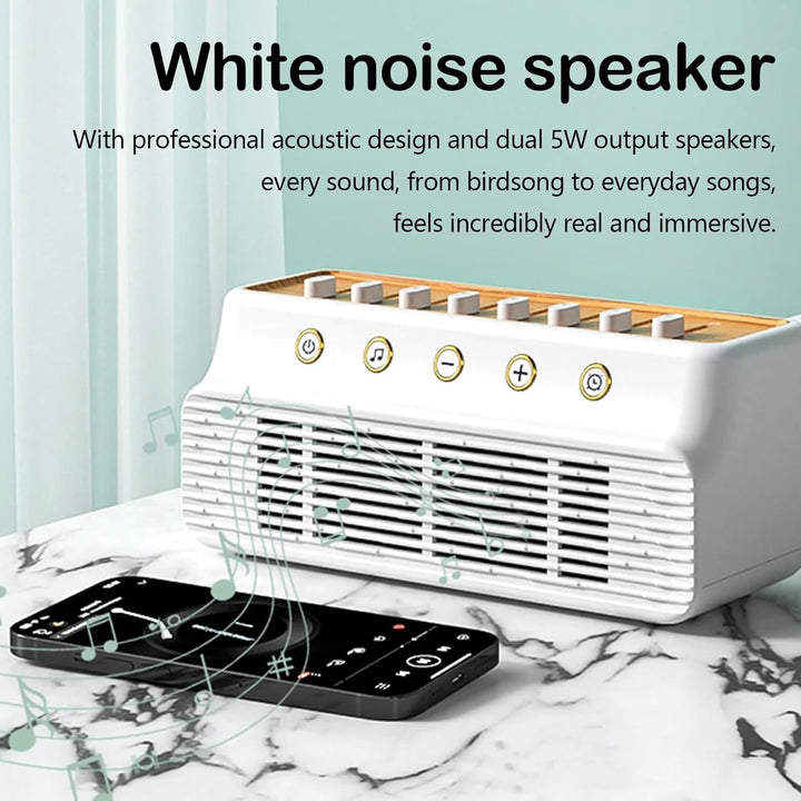 White Noise Machine, Soothing Sounds and Night Lights Sleep Sound Box 8 Nature Sounds Mixer Soothing Sounds Therapy USB White Noise Sound Machine with Timer for Sleeping at Home Yoga
