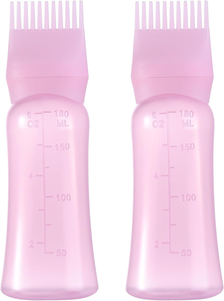 Root Comb Applicator Bottle 180Ml Hair Oil Applicator for Hair Dye, Hair Oiler Comb Bottle with Graduated Scale
