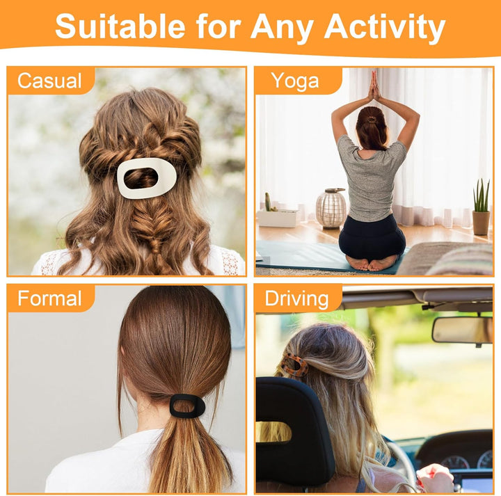 4 Pcs Flat Hair Claw Clips for Women'S Thick Hair, Curved Strong Hold, Non Slip Design for Women and Girls