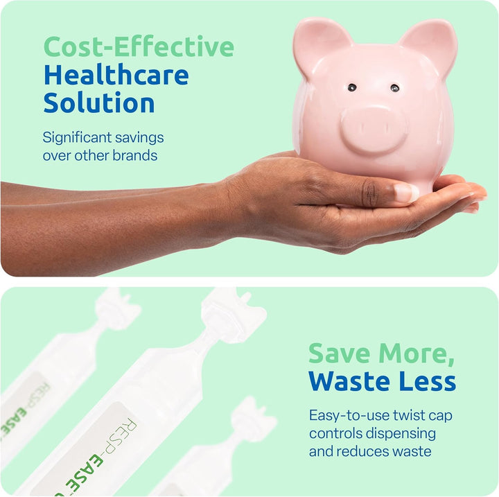 6% Sterile Hypertonic Saline Solution for Inhalation via Nebuliser - Helps Clear Airways and Congestion from Lungs - 60 X 4Ml Vials - Strong Nebuliser Saline Solution