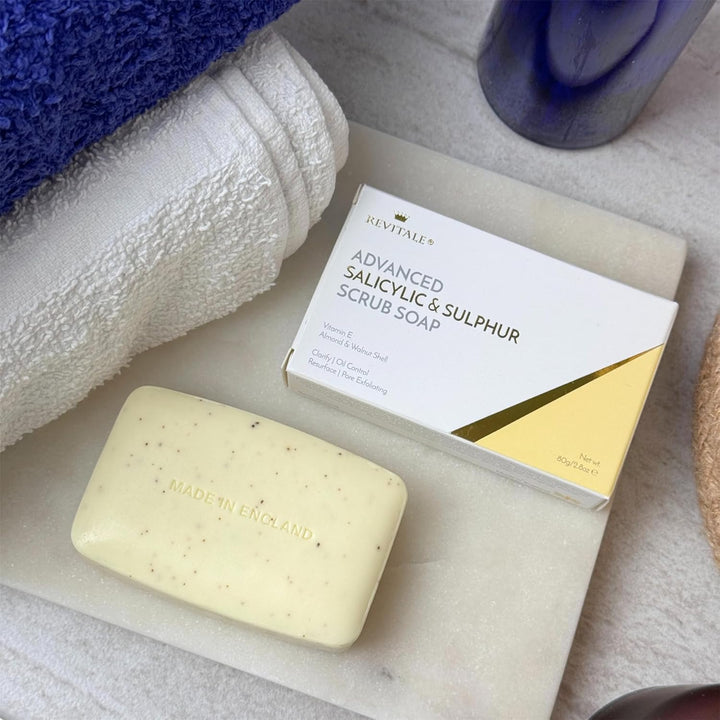 Advanced BHA Salicylic Acid & Sulphur Scrub Soap – Clarifying Exfoliating Bar