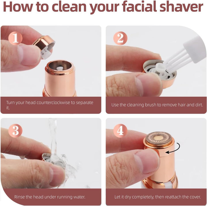 Facial Hair Remover for Women, Face Hair Trimmer with Two Replacement Blades, Rechargeable Women'S Facial Shaver, Painless Lady Shavers for Women for Face Hair-Blue