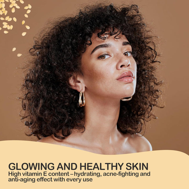 100% Pure and Natural Organic Sesame Oil Extracted from the Cold Pressing of Sesame Seeds. Certified Organic. Skin and Hair Care. Ayurveda Massage Oil - 1000 Ml 1 L 35.2Fl Oz