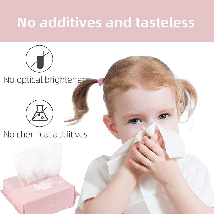 Baby Dry Wipe,100% Cotton,Dry Wipe Cotton Tissues,Baby Sensitive Skin,Taking Care of Baby Skin,7.9 X 4.7 in 6-Pack (600 Count)