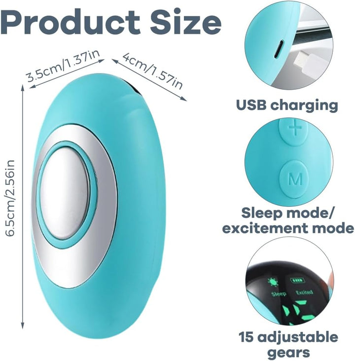 Sleep Aid Device, Holding Portable Calm Carry Sleep Aid, USB Rechargeable Anxiety Relief for Adults, 2 Modes Microcurrent Compact Sleep Aids for Adults Insomnia, Calm Palm Device-Blue