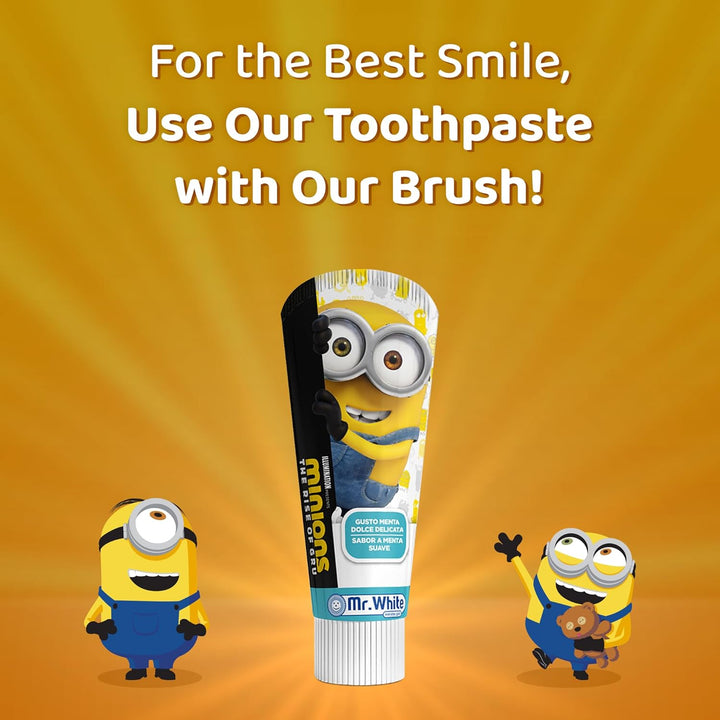 Despicable Me Minions Flashing Toothbrush for Kids with 2 Minute Flashing Light, Comfortable Handle Grip, Soft Rounded Bristles and Suction Cup for Upright Storage for Children Ages 3+