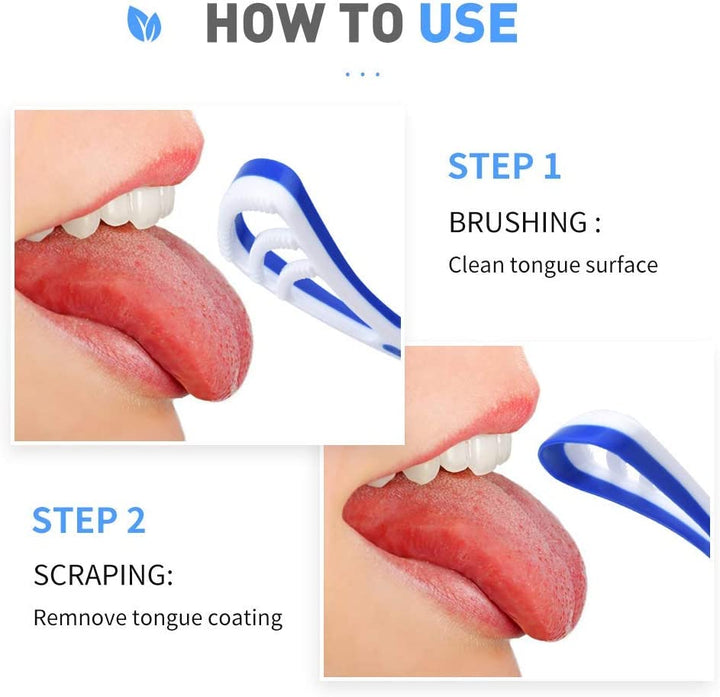 Tongue Scraper Tongue Brush 3 Color Pack(3 Pcs)