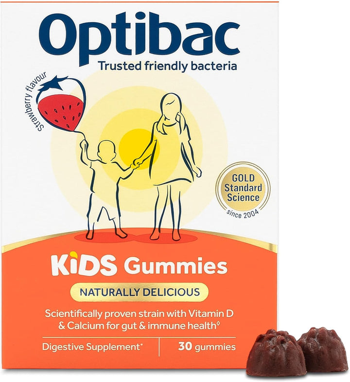 Optibac Kids Probiotic Gummies - with Vitamin D & Calcium for Immune System Support & Gut Health - 30 Vegan Gummies