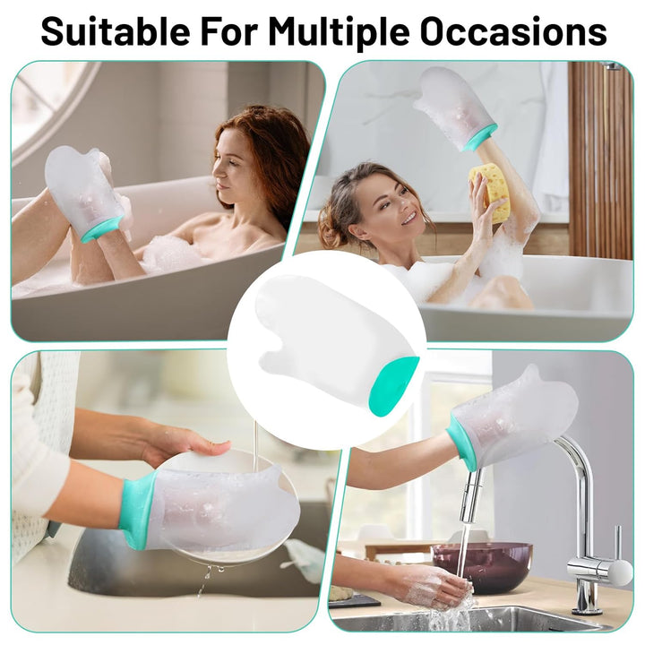 Waterproof Hand Cast Cover for Shower after Surgery, Soft Comfortable Cast Protectors for Broken Hands, Fingers, Wrists, Reusable Elastic Cast Bag for Bandage, Wound Care Supplies