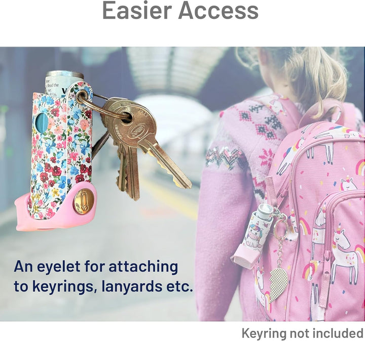 Cover for Ventolin and Shorter Style Inhalers in over 30 Designs – Vegan Leather Case for Kids and Adults - Urban Art Designs (Stitched with Love, Shorter Style)